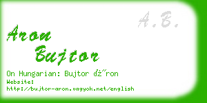 aron bujtor business card